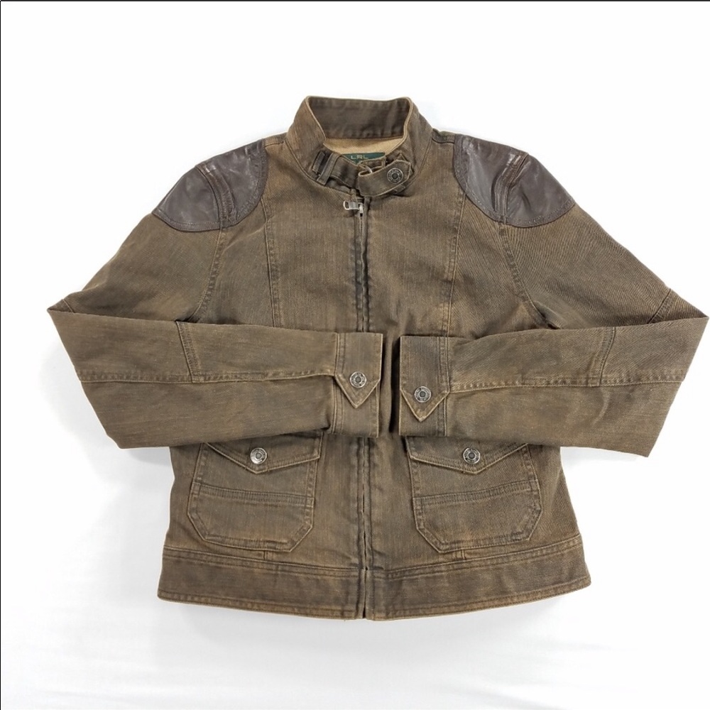 Ralph Lauren LRL Leather Trim Stretch Jacket